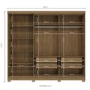 Ver imagem 3 de Guarda-roupa Casal Cb01n564 5 Portas 4 Gavetas com Espelho e Pés Kappesberg Nogal e Verde Oliva