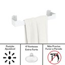 Ver imagem 5 de Porta Toalha Rosto Ventosa Suporte Banheiro Branco Elg