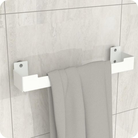 Porta Toalha Rosto Ventosa Suporte Banheiro Branco Elg