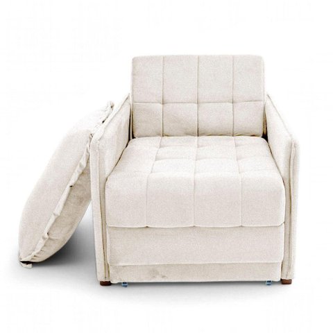 Poltrona Cama Reclinável Retrátil Viena Boucle Confortável Bege Loja Sheep