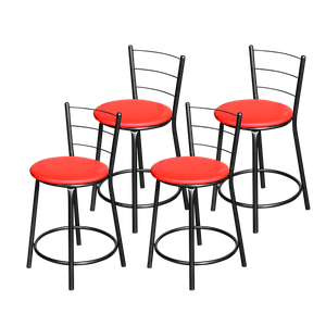 Jogo 4 Banqueta Baixa Para Cozinha Epoxi Craqueada Assento Estofado  