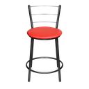 Ver imagem 4 de Jogo 4 Banqueta Baixa Para Cozinha Epoxi Craqueada Assento Estofado  