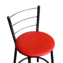 Ver imagem 3 de Jogo 4 Banqueta Baixa Para Cozinha Epoxi Craqueada Assento Estofado  