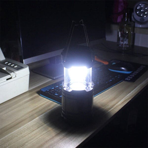 Lampião Lanterna Recarregável com Usb Ou Energia Solar Cor Preto - 4