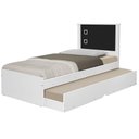Ver imagem 1 de Cama Solteiro Bibox Barcelona Flex Branco Preto Tebarrot