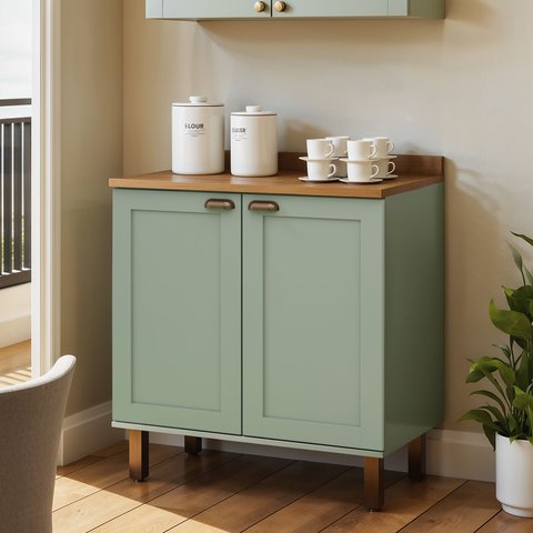 Balcão 2 Portas Americano Provençal 100% Mdf com Tampo Iluminata