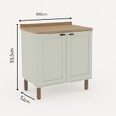 Ver imagem 3 de Balcão 2 Portas Americano Provençal 100% MDF com Tampo Iluminata Verde/Mint/Ébano Fosco