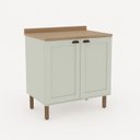 Ver imagem 2 de Balcão 2 Portas Americano Provençal 100% MDF com Tampo Iluminata Verde/Mint/Ébano Fosco
