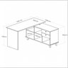 Escrivaninha Mesa Escritório e Home Office Gold Artany - Branco com Olmo - 8