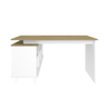 Escrivaninha Mesa Escritório e Home Office Gold Artany - Branco com Olmo - 6