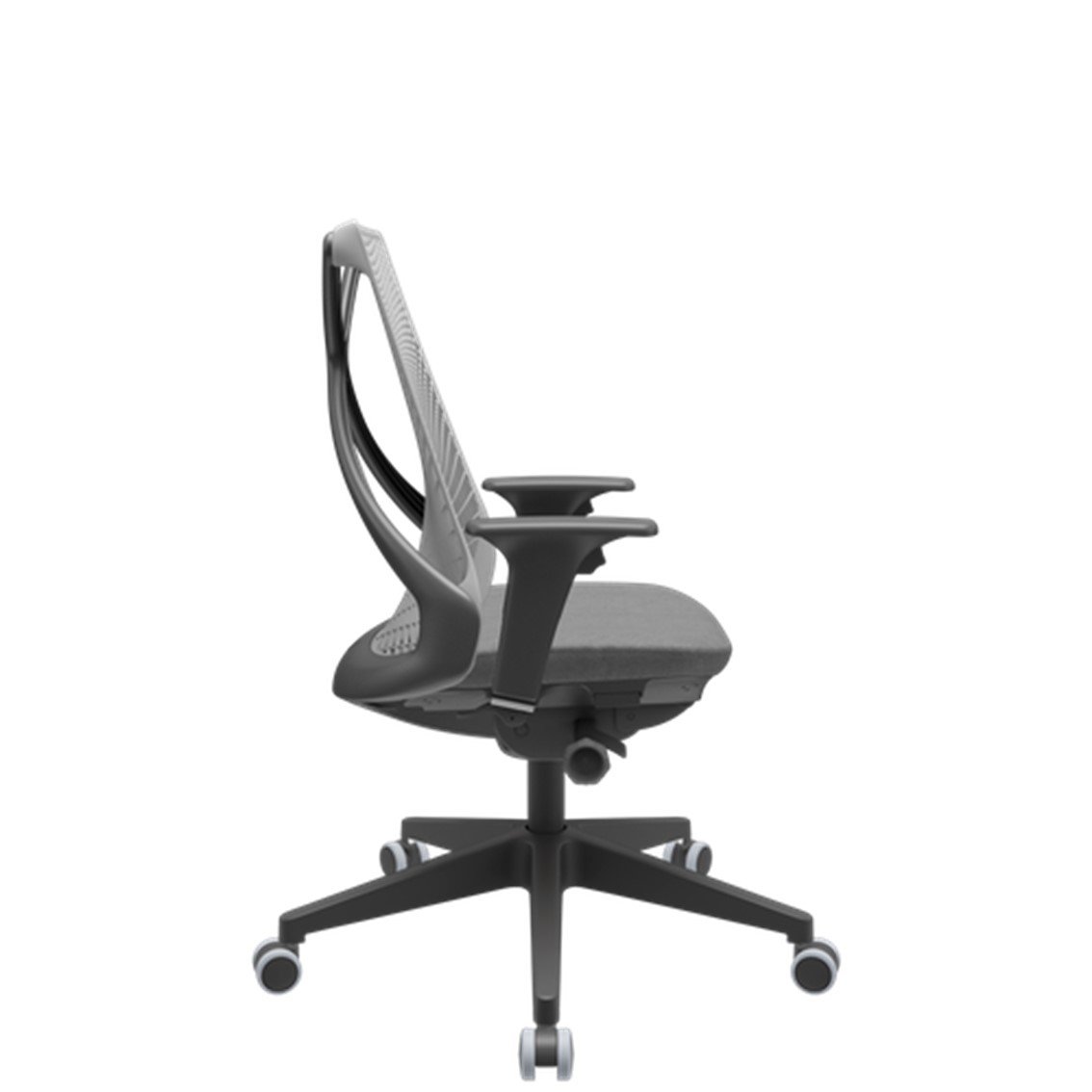 Cadeira de Escritório Presidente Tela Bix Autocompensador Plaxmetal Estrutura Preta e Assento e Enco - 2