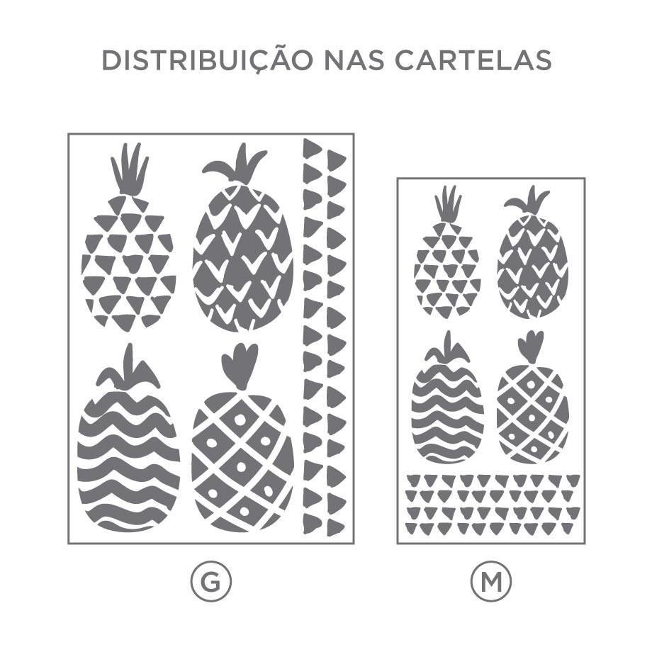 Kit Adesivos de Parede Print Abacaxi-Amarelo-G - 2