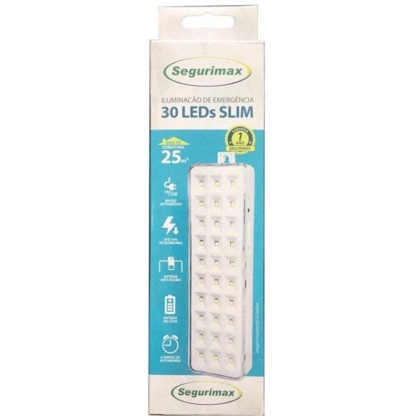 Luminária de Emergência 30 leds - Segurimax - 3