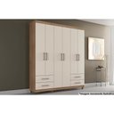 Ver imagem 2 de Guarda Roupa Solteiro 6 Portas e 4 Gavetas Canadá Plus Cinamomo-off White Conquista