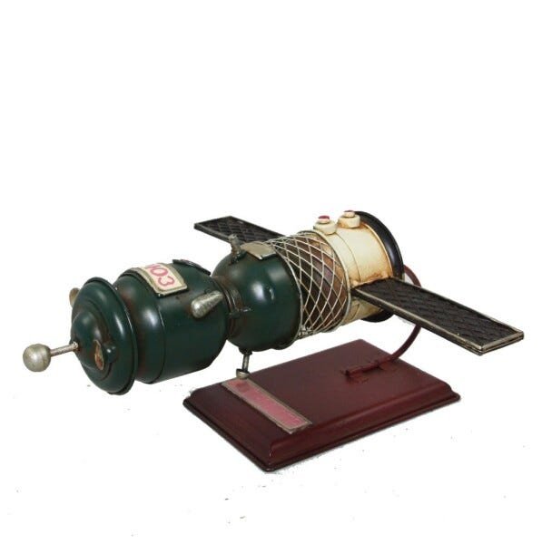 MINIATURA SATÉLITE DECORATIVO VINTAGE VERDE 24CM - 1