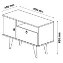 Ver imagem 3 de Rack para Tv até 32 Polegadas 1 Porta e 1 Gaveta Sala de Estar Yan Nature/off White