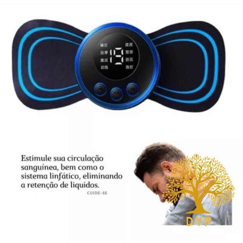 Mini Massageador Elétrico Recarregável - Alívio de Dor Muscular, Ombro e Cervical - 4