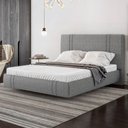 Ver imagem 1 de Cama Casal Flutuante com Cabeceira 140cm Lyra S05 Linho Cinza - Mpozenato