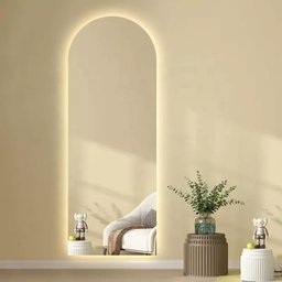 Espelho lapidado Arco Janelinha Iluminado com LED Quente - 60x150cm - 1