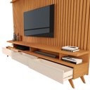 Ver imagem 2 de Rack Vivare com Painel Versátil para TV até 90 Polegadas 220cm Nature com Offwhite - Rede Móveis