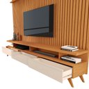 Ver imagem 2 de Rack Vivare com Painel Versátil para Tv até 90 Polegadas 220cm Nature com Offwhite - Rede Móveis