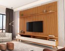 Ver imagem 1 de Rack Vivare com Painel Versátil para TV até 90 Polegadas 220cm Nature com Offwhite - Rede Móveis