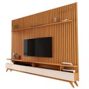 Ver imagem 4 de Rack Vivare com Painel Versátil para TV até 90 Polegadas 220cm Nature com Offwhite - Rede Móveis