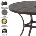 Ver imagem 4 de Mesa Roma com Tampo Ripado 1m Alumínio Cozinha Edícula Piscina Trama Original