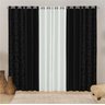 Cortina para Trilho Comum Floratta Jacquard 2,00m x 1,80m Sala Quarto - Preto - 1