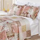 Ver imagem 4 de Colcha Estampada Dupla Face Bouti Queen 03 Peças - Patchwork Rose