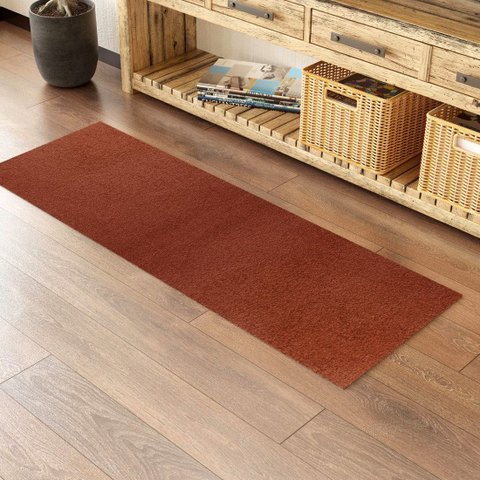 Passadeira Tapete Bouclé Terracota Veludo 45x140cm Antiderrapante