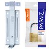 Ferrolho Trinco Tarjeta Fecho Chato 13cm + Cadeado 25mm para Portão Porta Janela - 7