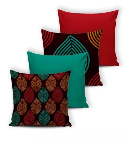 Kit 4 Almofadas Cheias Modern Print (Espuma) 42 x 42 - 013 - 1