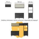 Ver imagem 5 de Armário de Cozinha Modulado com Bancada Americana Multimóveis Mp2209 Preto