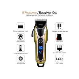 Maquina de Cortar Cabelo sem Fio Turbo Profissional Km-1990 - 5