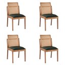 Ver imagem 1 de Kit 4 Cadeiras Decorativa Sala de Jantar Luxo Livia Facto Verde - Mozzelar