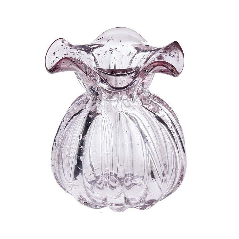 Vaso em Vidro ITALY Murano 10X11CM Rosa Claro LYOR 4252