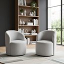 Ver imagem 1 de Kit 02 Poltronas Curva Orgânica Nature Gaia Boucle Cinza Claro - Montanaris Decor