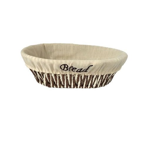Cesta OVAL em Ferro e Tecido de Algodao 27X20X8CM Branco DYNASTY 24261