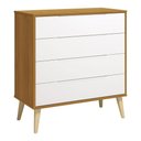 Ver imagem 1 de Cômoda Gaveteiro Retrô Elfe Branco Acetinado Savana Natural - Reller