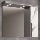 Ver imagem 1 de Armário Espelheira de Banheiro 100cm com Led 01 Porta Ref 1000 Cewal - Basalto/thassos