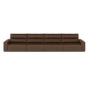 Ver imagem 4 de Sofá Retrátil 6 Lugares 444cm 4 Módulos Nero com Usb Couro Manchado G52 - Gran Belo