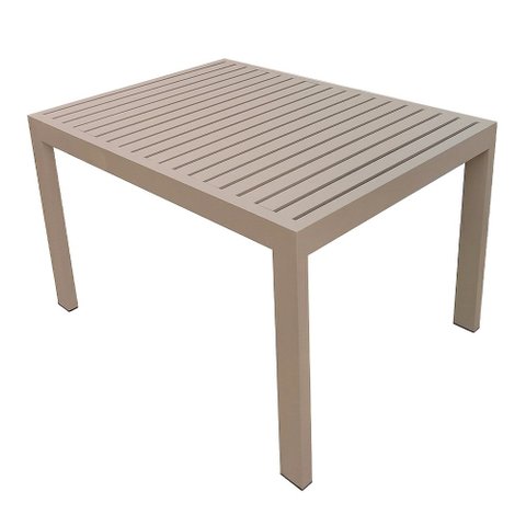 Mesa Retangular em Aluminio Pintado Design Ripada Daniela Bege