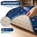 Ver imagem 1 de Tapete Infantil Astronauta Quarto Bebe Menino Azul 80cm Antiderrapante Redondo Pelucia Aveludado Dec