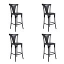 Ver imagem 1 de Kit 4 Banquetas Altas Viena em Aço Preto para Cozinha e Bancada Gourmet com Assento Corino - Preto