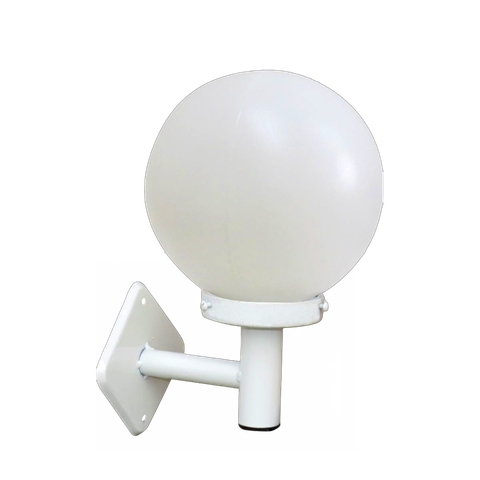 Luminária Globo Braço Reto de Parede Alumínio Branco 20x15cm Ouro Minas