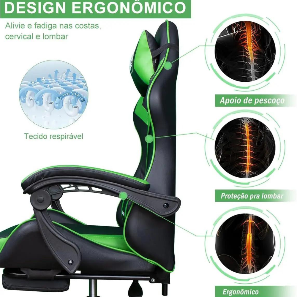 Cadeira Gamer Phyton Fly Verde - 4