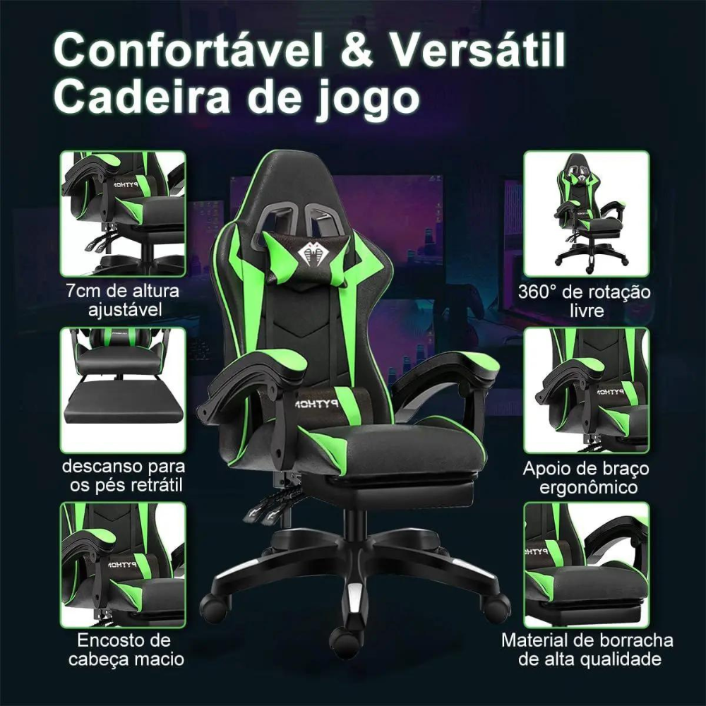 Cadeira Gamer Phyton Fly Verde - 2