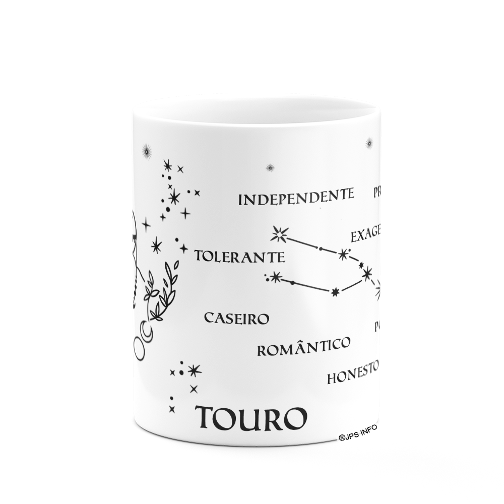 Caneca Dos Signos - Signo de Touro - 325ml Branca - 3