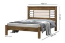 Ver imagem 3 de Cama RAI Casal Com Cabeceira Com Detalhes Cromados 100% MDF e Estrado em Madeira Cor Jequitiba/Off W